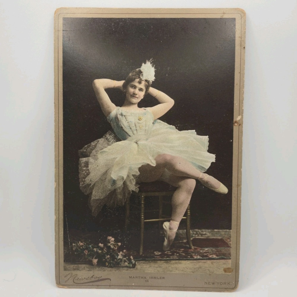 1890s Martha Irmler, Vaudeville, ballerina, New York, Newsboy cabinet photo